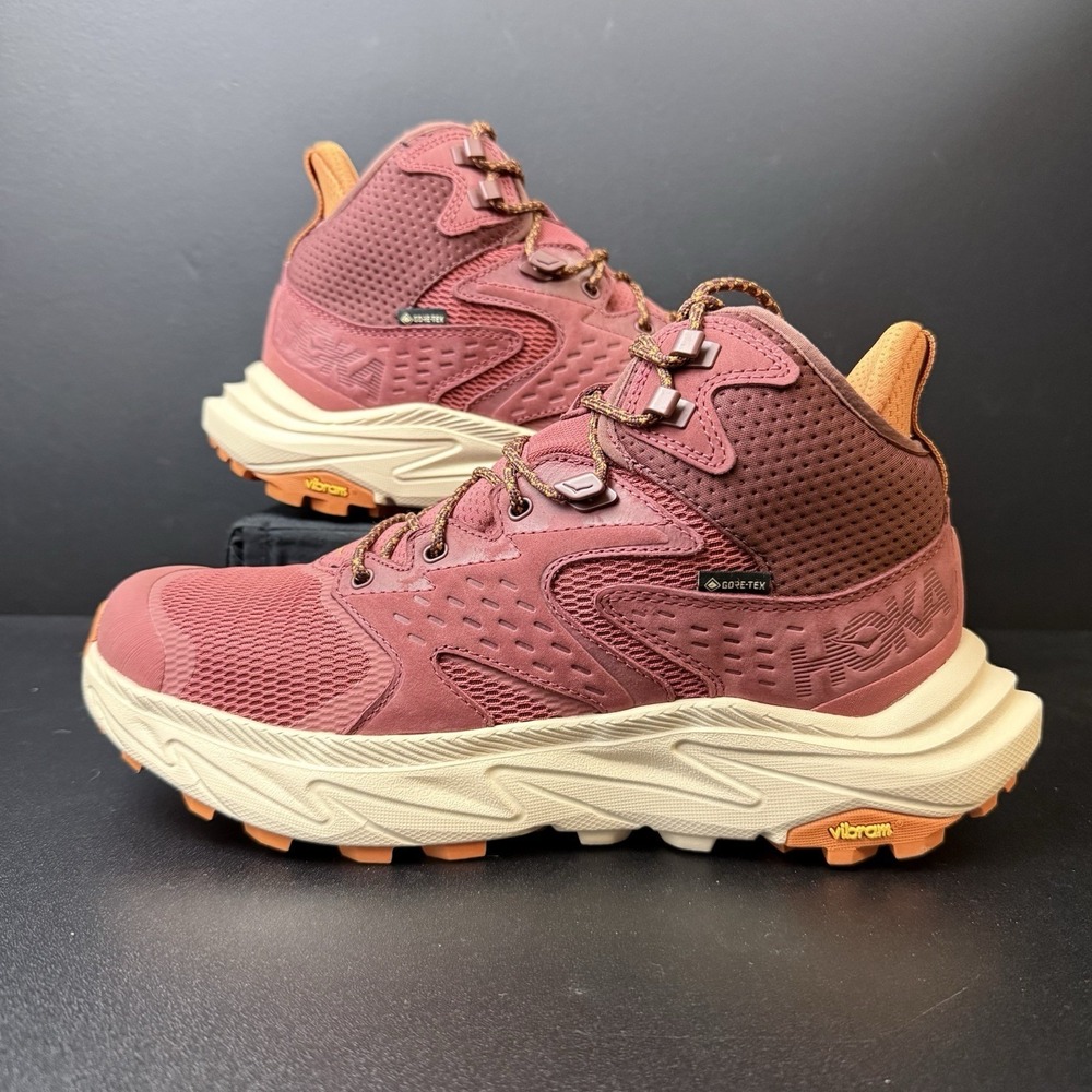 Hoka One One Shoes Womens 10 Red Orange Anacapa 2 Mid GTX Sneaker Hiking - Picture 1 of 13